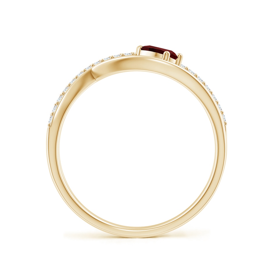 5x3mm AAA Criss Cross Pear Shaped Garnet Ring with Diamond Accents in Yellow Gold side-1