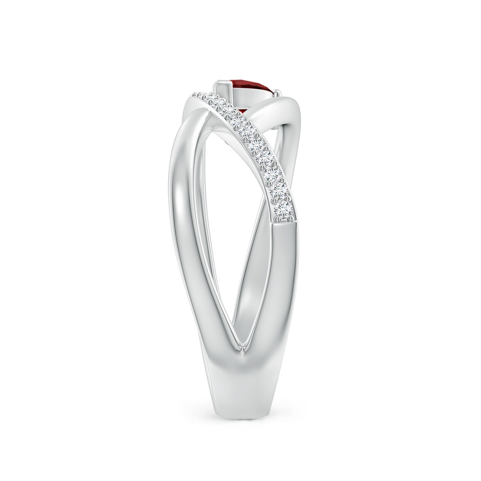 5x3mm AAAA Criss Cross Pear Shaped Garnet Ring with Diamond Accents in White Gold side 299