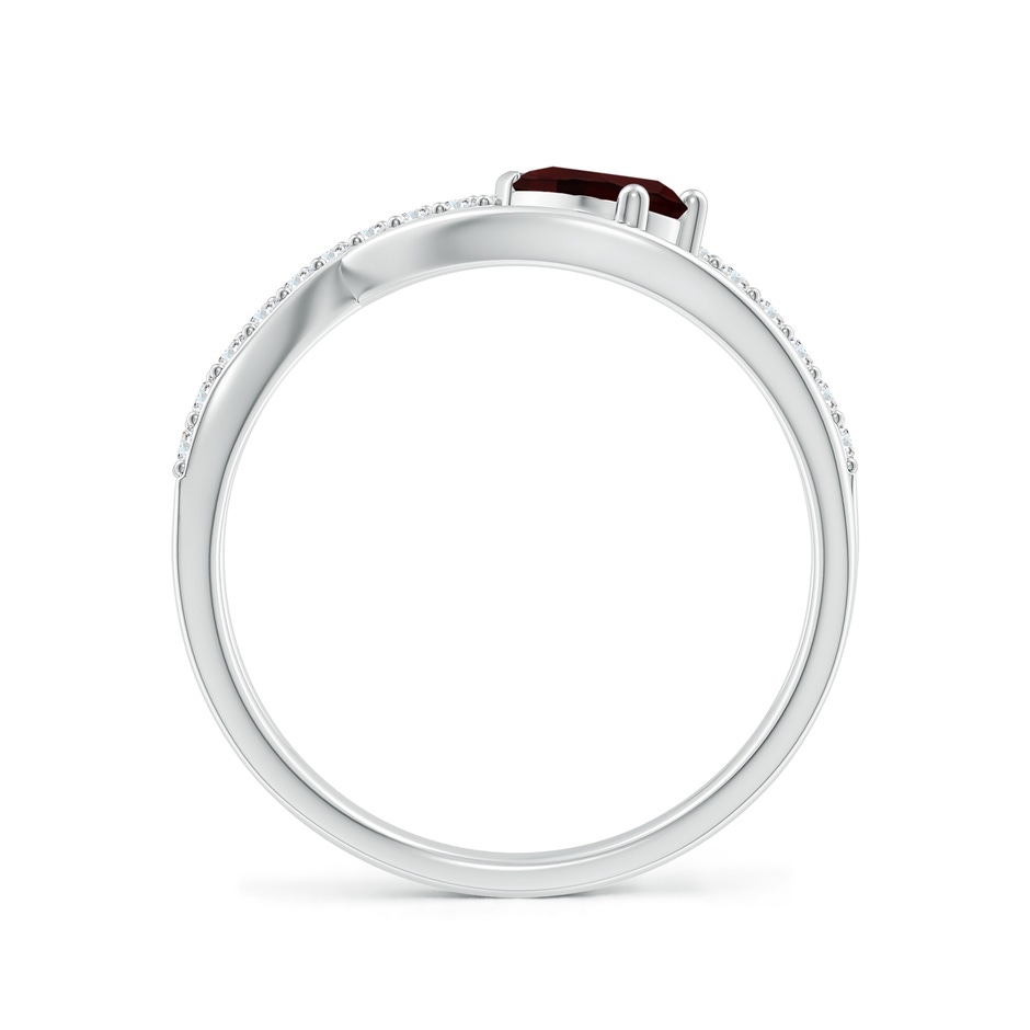 6x4mm A Criss Cross Pear Shaped Garnet Ring with Diamond Accents in 18K White Gold side 199