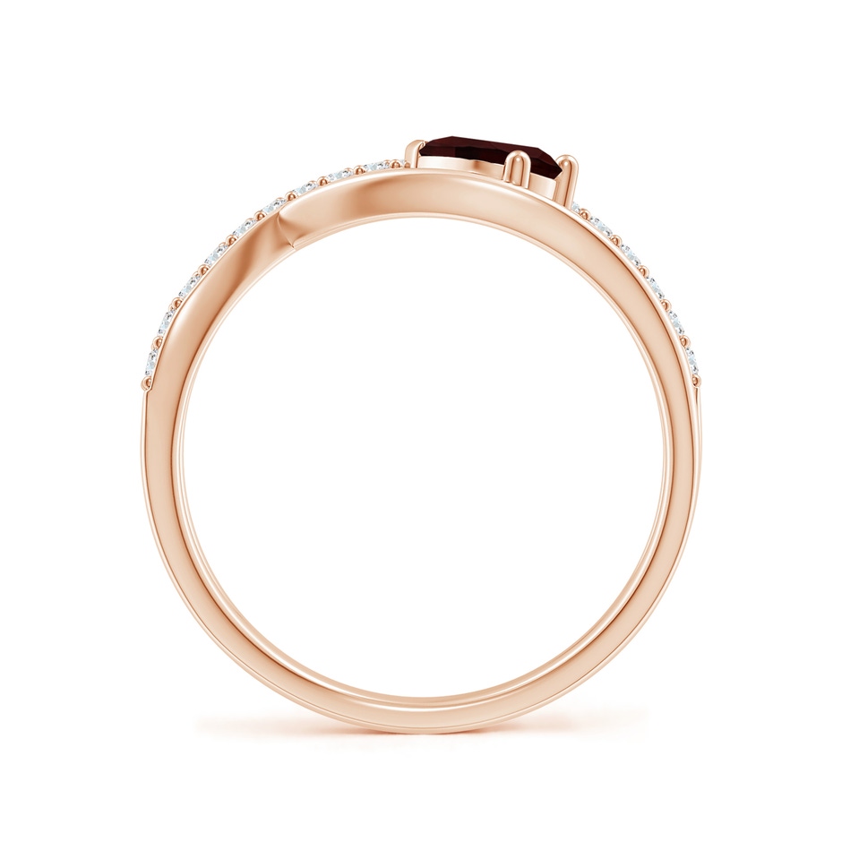 6x4mm A Criss Cross Pear Shaped Garnet Ring with Diamond Accents in Rose Gold side 199