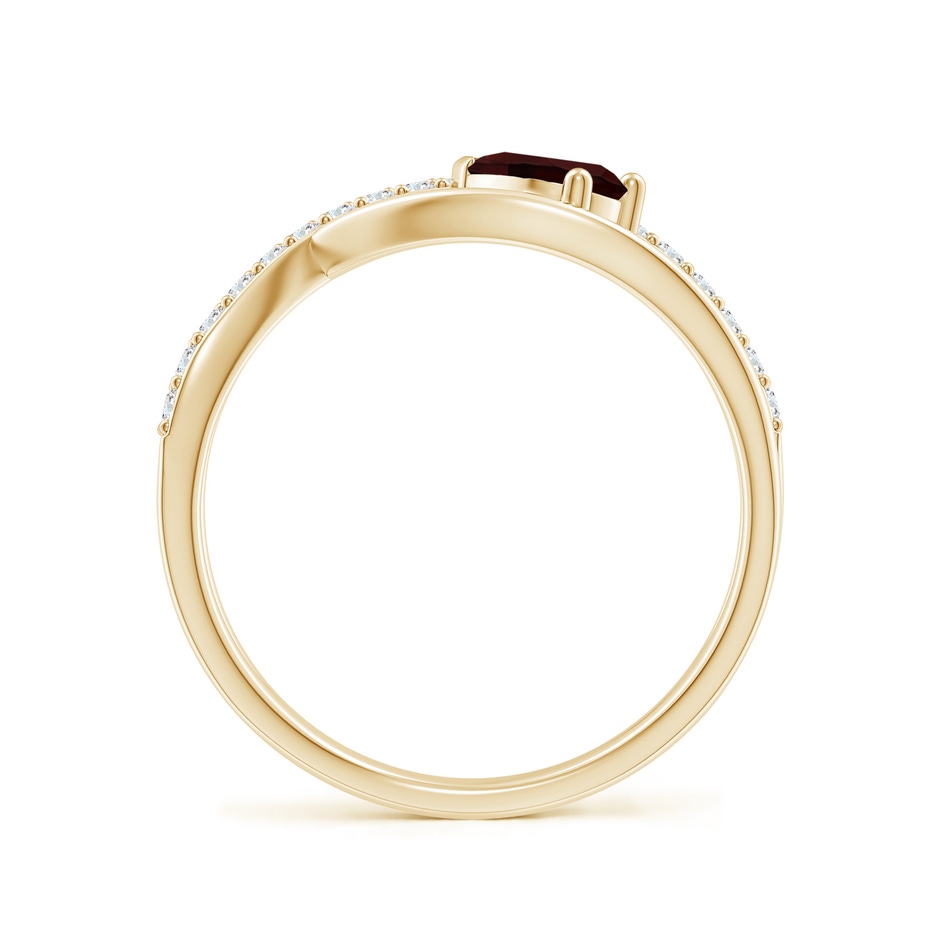 6x4mm A Criss Cross Pear Shaped Garnet Ring with Diamond Accents in Yellow Gold side 199