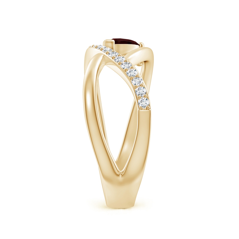 6x4mm A Criss Cross Pear Shaped Garnet Ring with Diamond Accents in Yellow Gold side 299
