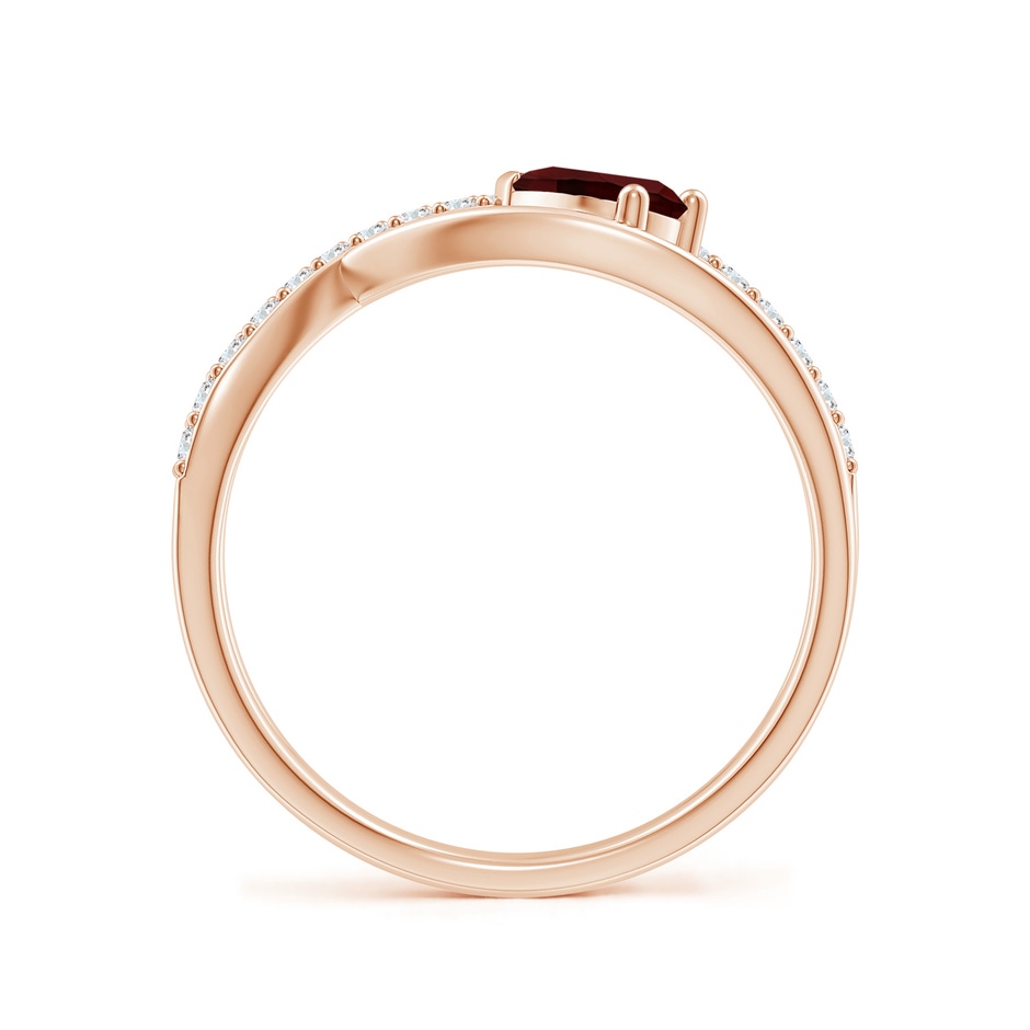 6x4mm AA Criss Cross Pear Shaped Garnet Ring with Diamond Accents in Rose Gold side 199