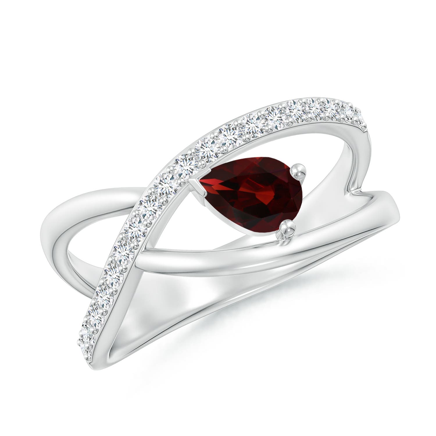 AA - Garnet / 0.72 CT / 14 KT White Gold