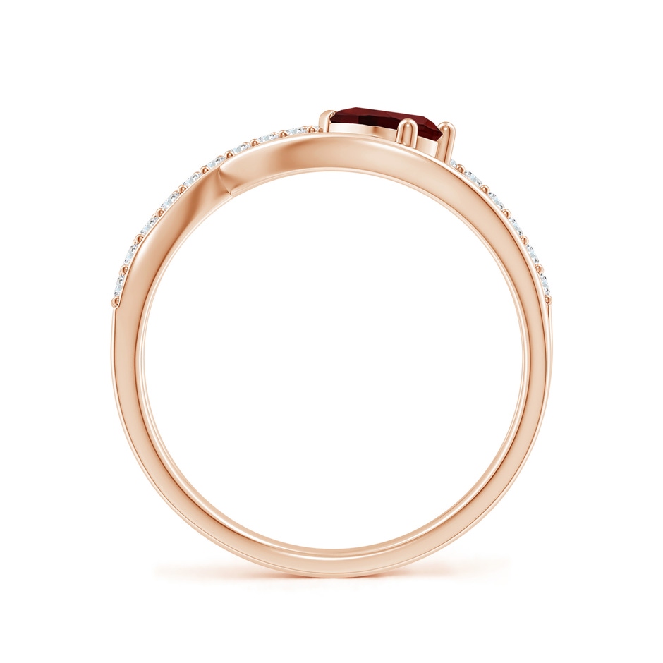 6x4mm AAA Criss Cross Pear Shaped Garnet Ring with Diamond Accents in Rose Gold side 199