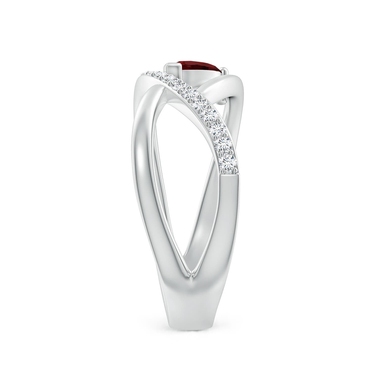 AAA - Garnet / 0.72 CT / 14 KT White Gold