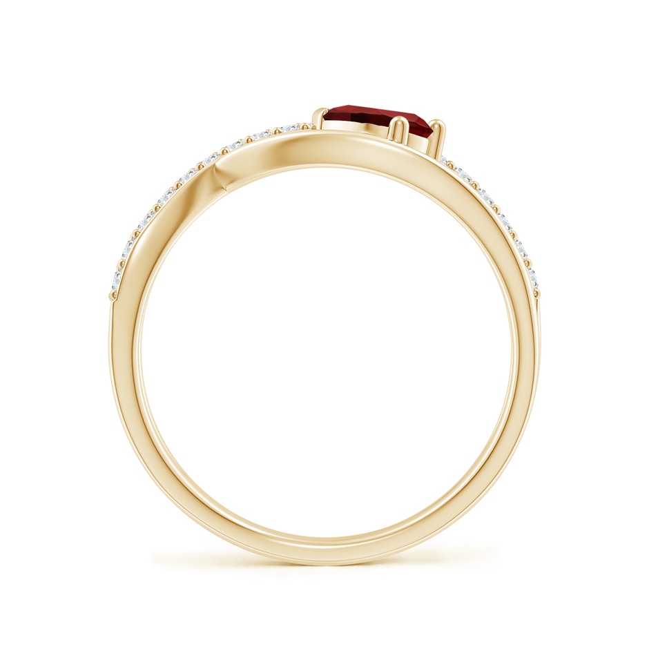 6x4mm AAAA Criss Cross Pear Shaped Garnet Ring with Diamond Accents in Yellow Gold side 199
