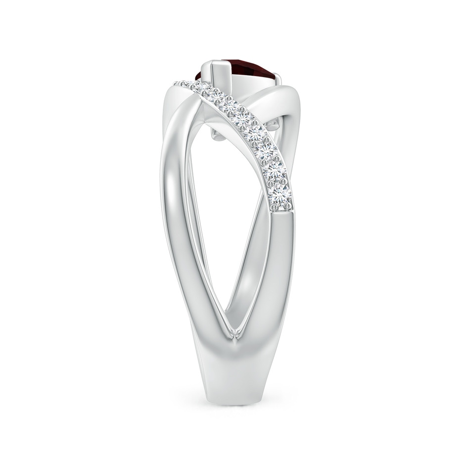 7x5mm A Criss Cross Pear Shaped Garnet Ring with Diamond Accents in P950 Platinum side 299