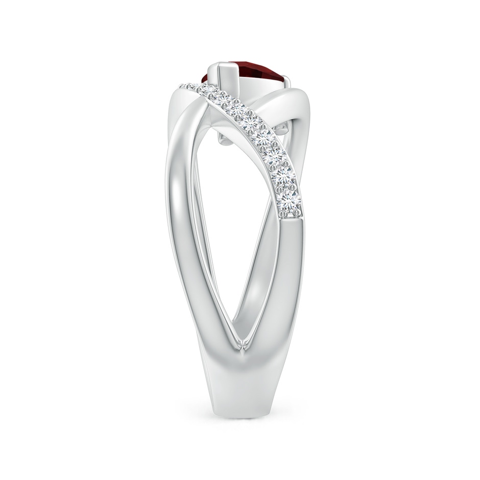 7x5mm AAA Criss Cross Pear Shaped Garnet Ring with Diamond Accents in White Gold side 299