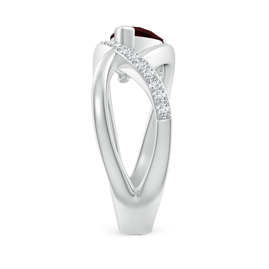 8x6mm A Criss Cross Pear Shaped Garnet Ring with Diamond Accents in P950 Platinum side 299
