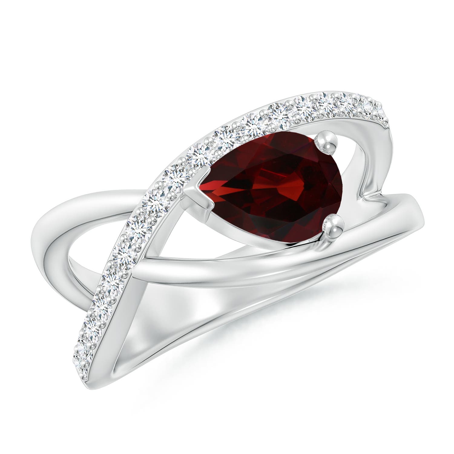 AA - Garnet / 1.55 CT / 14 KT White Gold