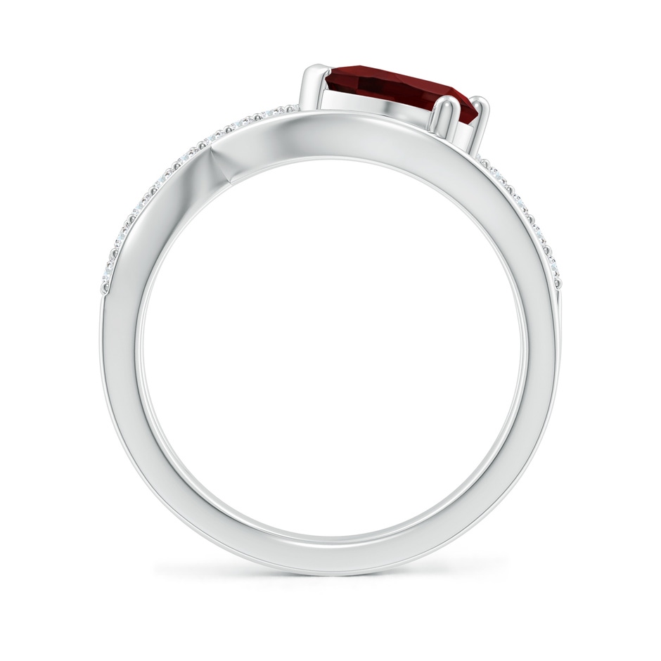 8x6mm AAA Criss Cross Pear Shaped Garnet Ring with Diamond Accents in White Gold side 199