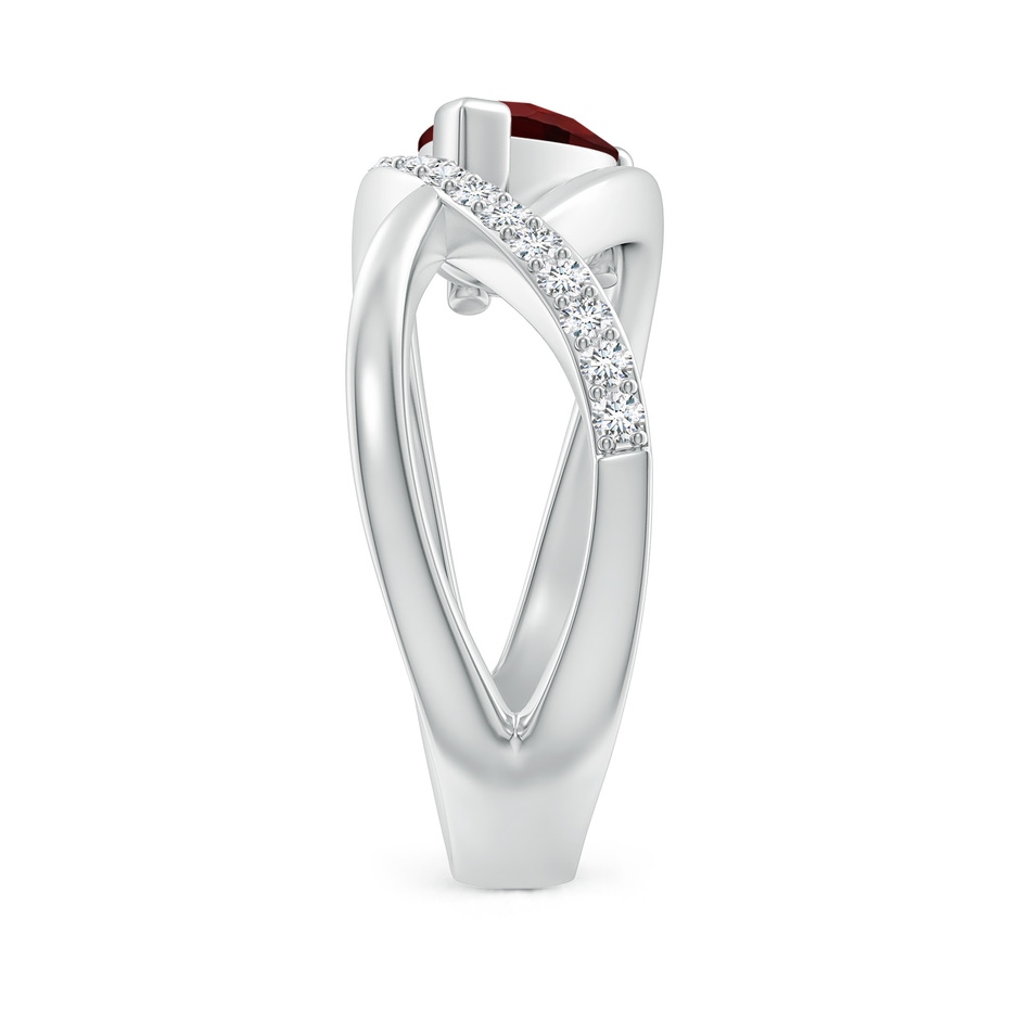 8x6mm AAA Criss Cross Pear Shaped Garnet Ring with Diamond Accents in White Gold side 299