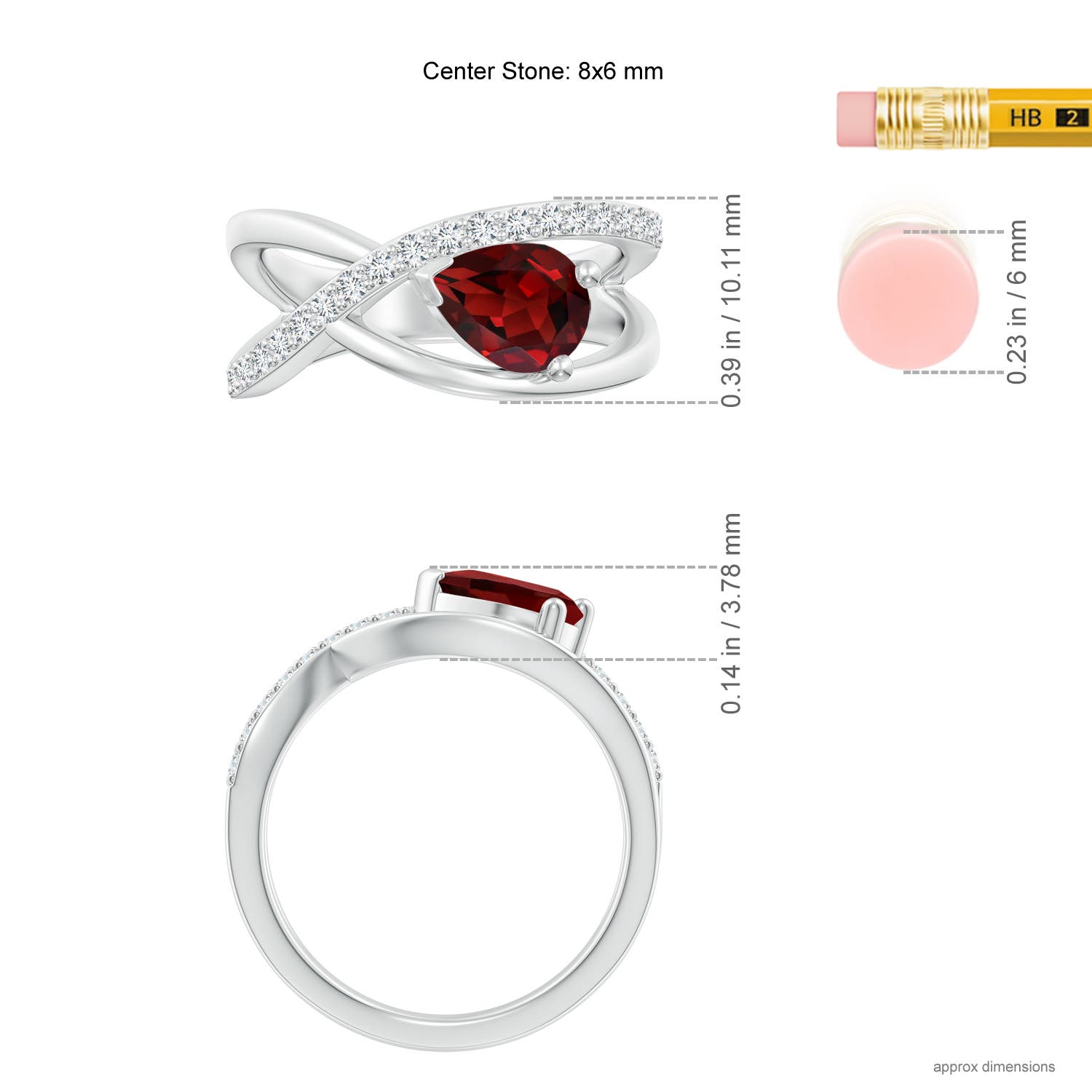 AAAA - Garnet / 1.55 CT / 14 KT White Gold