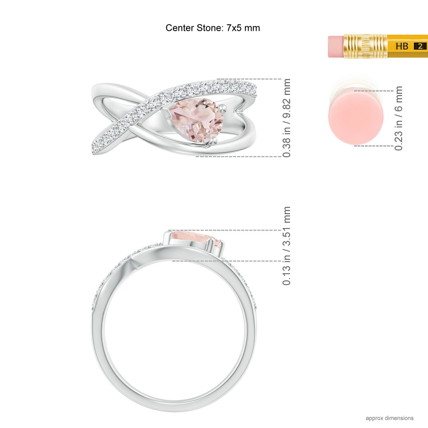 A - Morganite / 0.82 CT / 14 KT White Gold