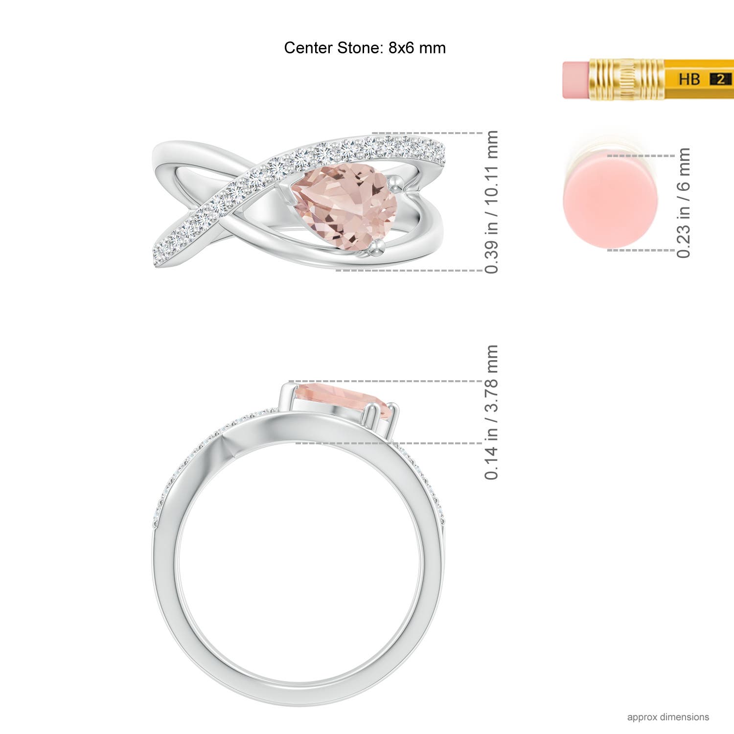 AA - Morganite / 1.2 CT / 14 KT White Gold