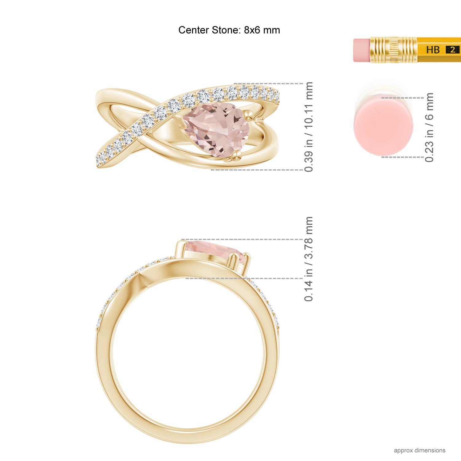 AA - Morganite / 1.2 CT / 14 KT Yellow Gold