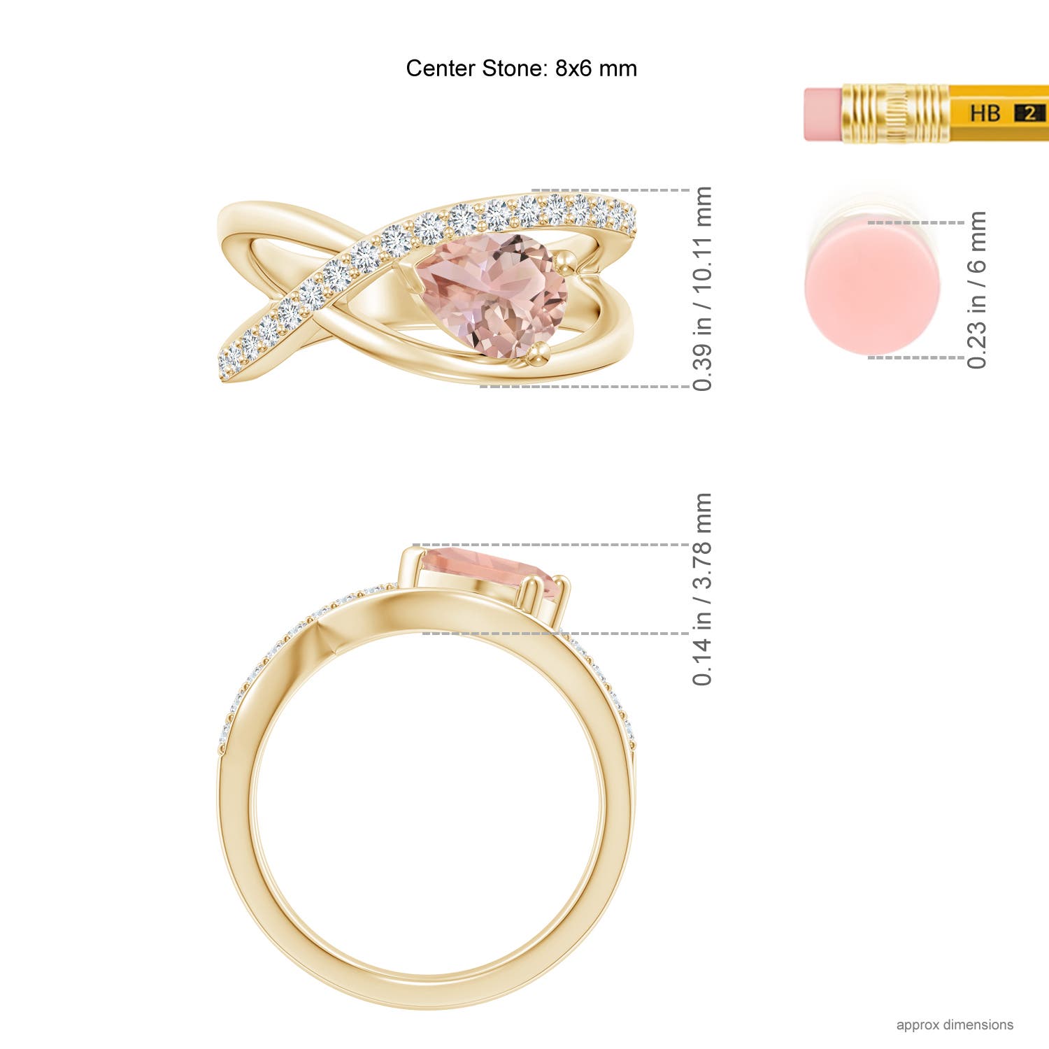 AAA - Morganite / 1.2 CT / 14 KT Yellow Gold