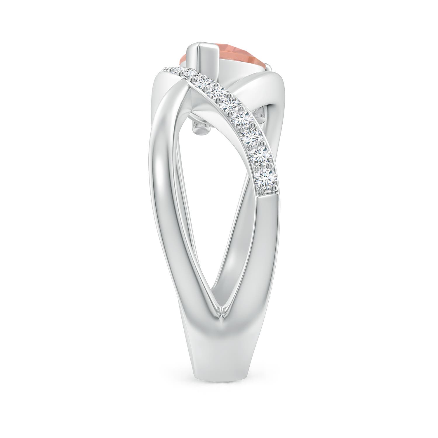 AAAA - Morganite / 1.2 CT / 14 KT White Gold