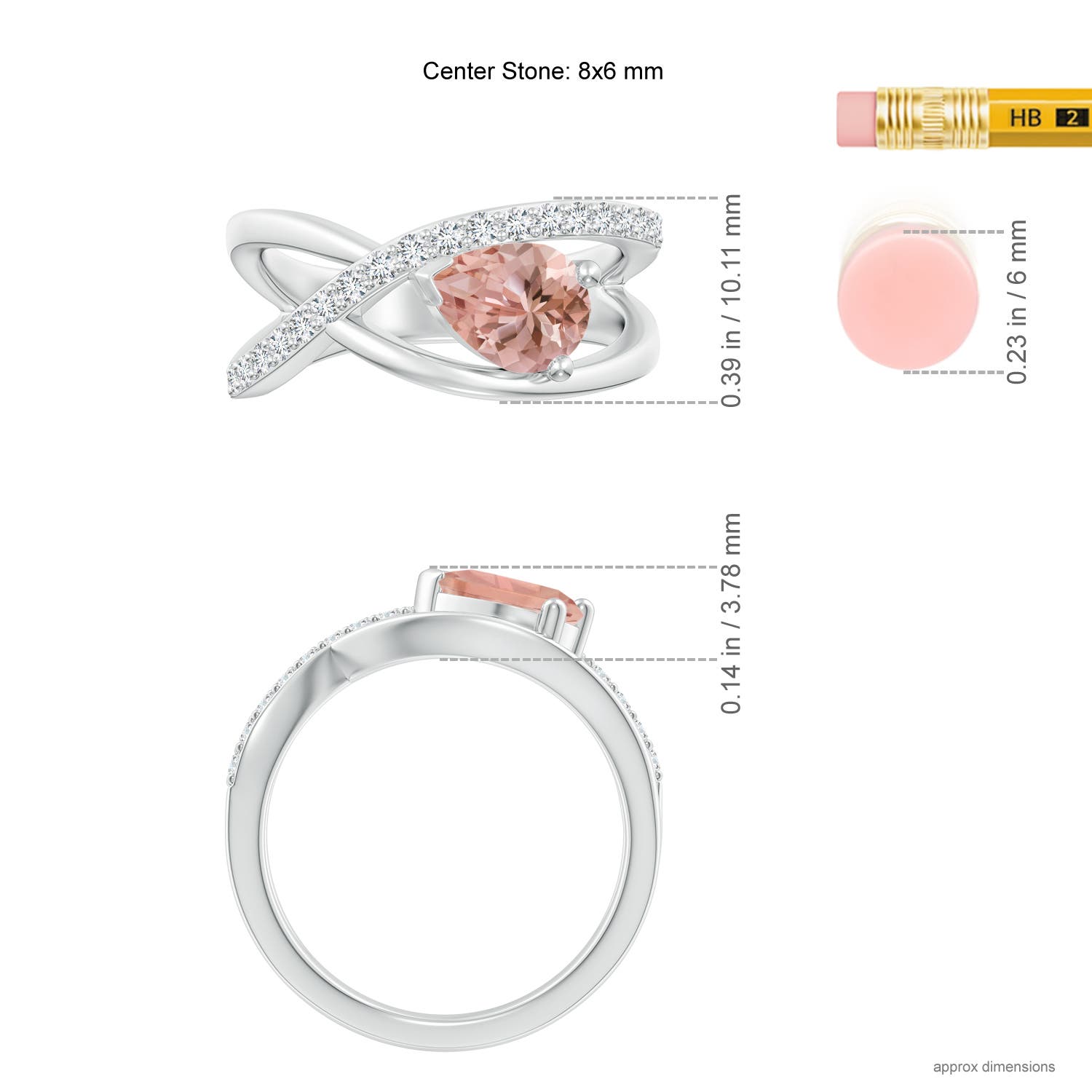 AAAA - Morganite / 1.2 CT / 14 KT White Gold