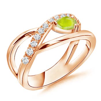 A - Peridot / 0.38 CT / 14 KT Rose Gold