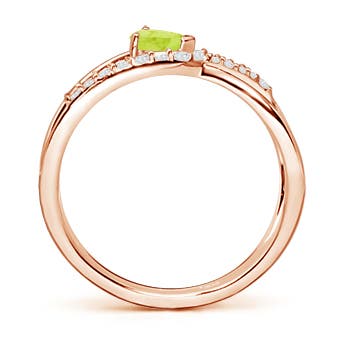 A - Peridot / 0.38 CT / 14 KT Rose Gold