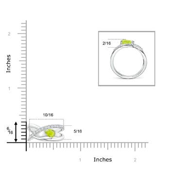 A - Peridot / 0.38 CT / 14 KT White Gold