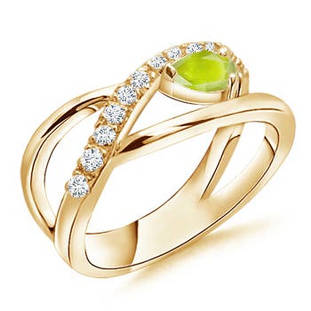 A - Peridot / 0.38 CT / 14 KT Yellow Gold