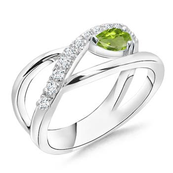 AA - Peridot / 0.38 CT / 14 KT White Gold