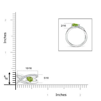 AA - Peridot / 0.38 CT / 14 KT White Gold