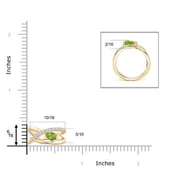 AA - Peridot / 0.38 CT / 14 KT Yellow Gold