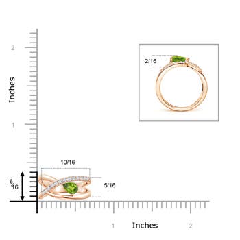 AAA - Peridot / 0.38 CT / 14 KT Rose Gold