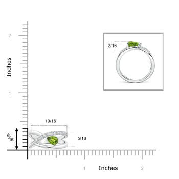 AAA - Peridot / 0.38 CT / 14 KT White Gold