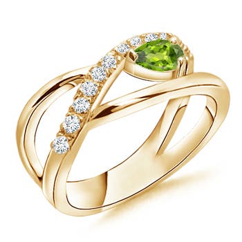 AAA - Peridot / 0.38 CT / 14 KT Yellow Gold