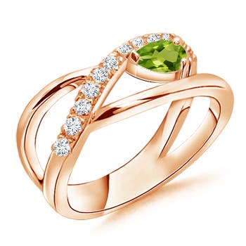 AAAA - Peridot / 0.38 CT / 14 KT Rose Gold