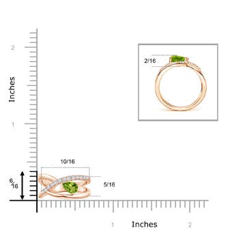 AAAA - Peridot / 0.38 CT / 14 KT Rose Gold