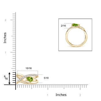 AAAA - Peridot / 0.38 CT / 14 KT Yellow Gold