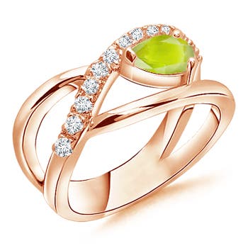 A - Peridot / 0.62 CT / 14 KT Rose Gold