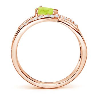 A - Peridot / 0.62 CT / 14 KT Rose Gold