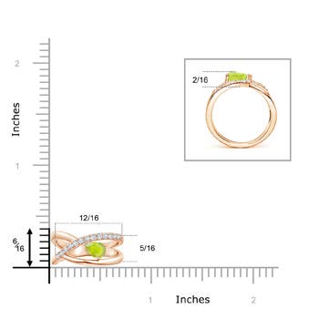 A - Peridot / 0.62 CT / 14 KT Rose Gold