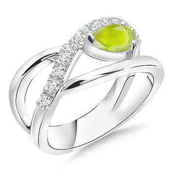 A - Peridot / 0.62 CT / 14 KT White Gold