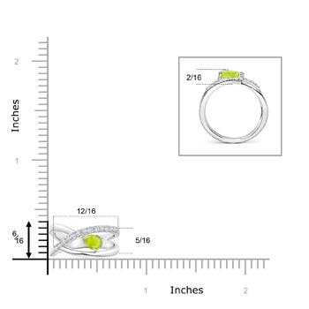 A - Peridot / 0.62 CT / 14 KT White Gold