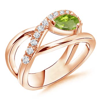 AA - Peridot / 0.62 CT / 14 KT Rose Gold