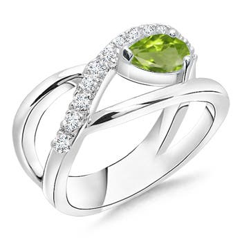 AA - Peridot / 0.62 CT / 14 KT White Gold