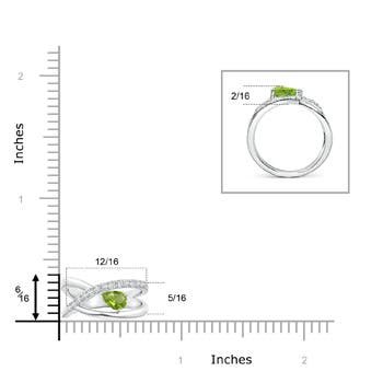 AA - Peridot / 0.62 CT / 14 KT White Gold