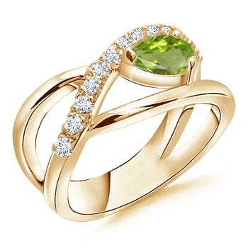 AA - Peridot / 0.62 CT / 14 KT Yellow Gold