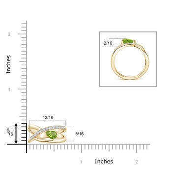 AA - Peridot / 0.62 CT / 14 KT Yellow Gold