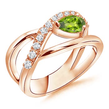 AAA - Peridot / 0.62 CT / 14 KT Rose Gold