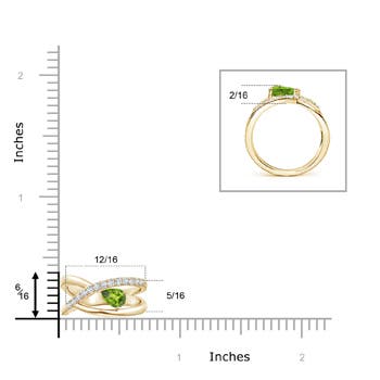 AAA - Peridot / 0.62 CT / 14 KT Yellow Gold