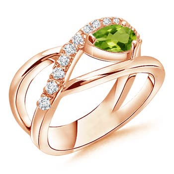 AAAA - Peridot / 0.62 CT / 14 KT Rose Gold